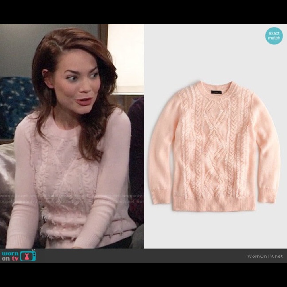 J. Crew Cable Crewneck Pullover Fringe Sweater